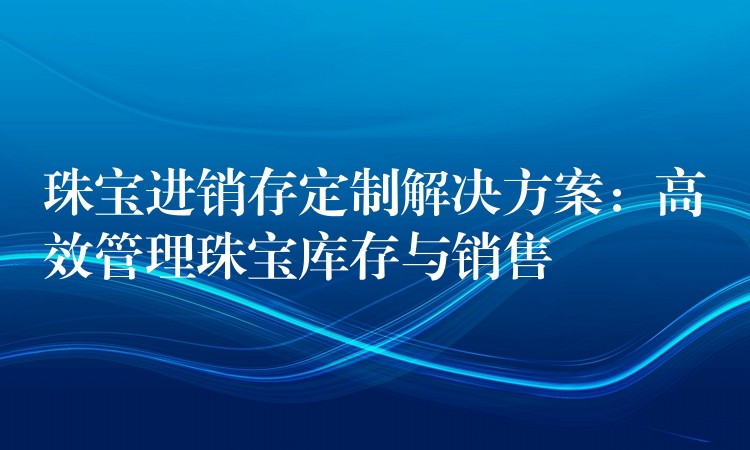 珠宝进销存定制解决方案：高效管理珠宝库存与销售