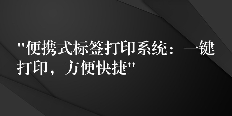 “便携式标签打印系统：一键打印，方便快捷”