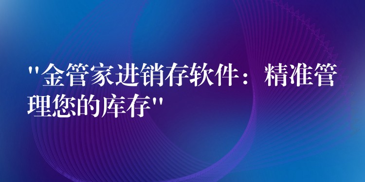 “金管家进销存软件：精准管理您的库存”