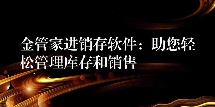 金管家进销存软件：助您轻松管理库存和销售