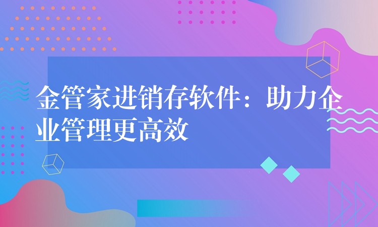 金管家进销存软件：助力企业管理更高效